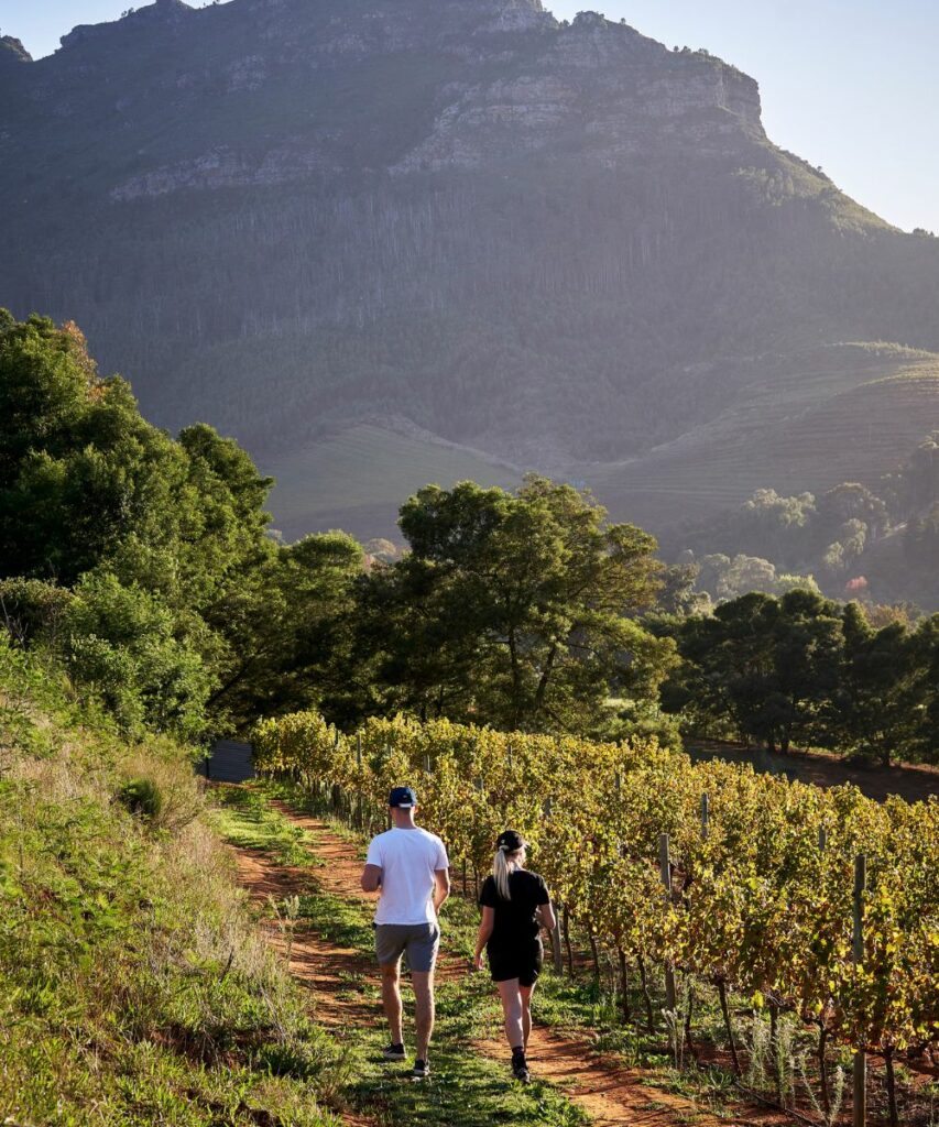 man and woman hiking