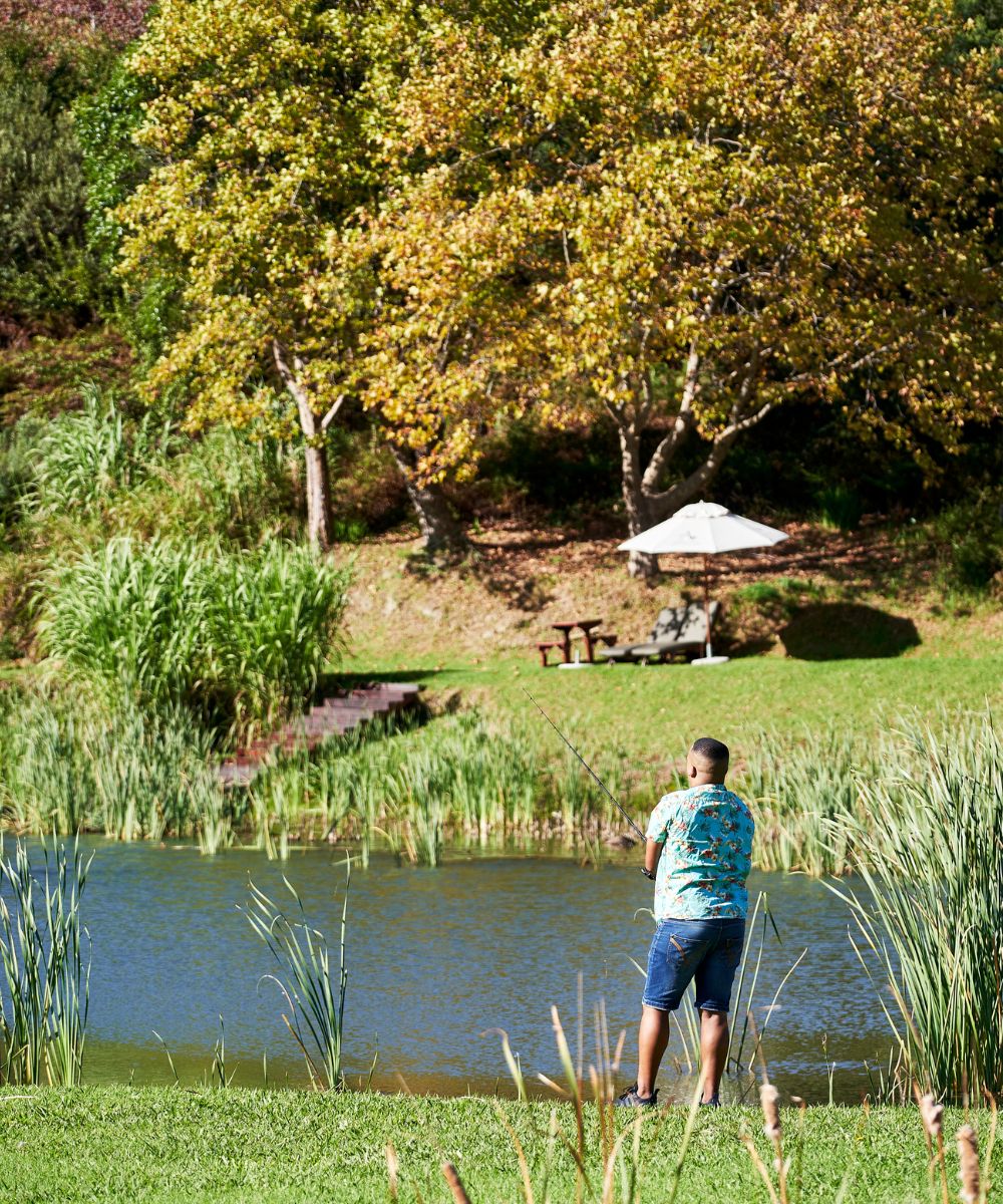 fishing at the dam in the Cape Winelands
